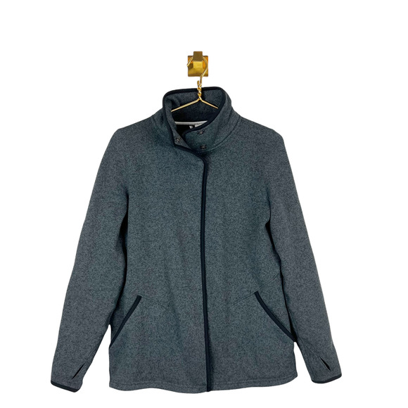 Ivivva Other - Ivivva by Lululemon Girl Gray Open Front Knit Jacket Cardigan Funnelneck Sz 14